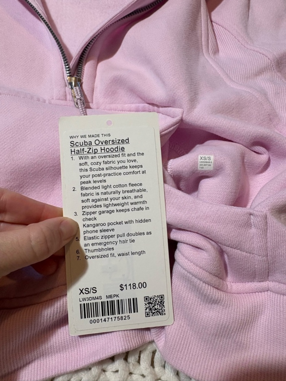 Lululemon meadowsweet pink scuba oversized half zip hoodie size xs/s - Picture 2 of 9